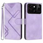 For ZTE Blade A55 / A35 Line Pattern Skin Feel Leather Phone Case(Light Purple) - 1