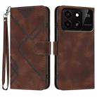 For ZTE Blade A55 / A35 Line Pattern Skin Feel Leather Phone Case(Coffee) - 1
