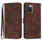 For ZTE Blade A72 5G Line Pattern Skin Feel Leather Phone Case(Coffee) - 1