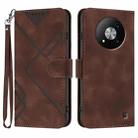 For ZTE Blade A73 5G Line Pattern Skin Feel Leather Phone Case(Coffee) - 1