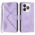For ZTE Blade A75 4G Line Pattern Skin Feel Leather Phone Case(Light Purple) - 1