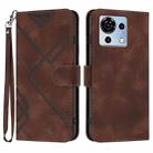For ZTE Blade V50 Vita Line Pattern Skin Feel Leather Phone Case(Coffee) - 1