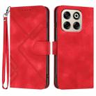For ZTE Blade V70 Line Pattern Skin Feel Leather Phone Case(Red) - 1