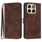 For ZTE Blade V70 Line Pattern Skin Feel Leather Phone Case(Coffee) - 1