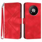 For ZTE Fresh 50 Line Pattern Skin Feel Leather Phone Case(Red) - 1