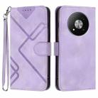For ZTE Fresh 50 Line Pattern Skin Feel Leather Phone Case(Light Purple) - 1