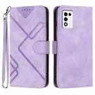 For ZTE Libero 5G III Line Pattern Skin Feel Leather Phone Case(Light Purple) - 1