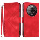 For ZTE nubia Focus Pro Line Pattern Skin Feel Leather Phone Case(Red) - 1