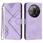 For ZTE nubia Focus Pro Line Pattern Skin Feel Leather Phone Case(Light Purple) - 1