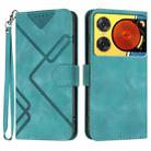 For ZTE nubia Music 2 Line Pattern Skin Feel Leather Phone Case(Light Blue) - 1