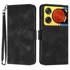 For ZTE nubia Music 2 Line Pattern Skin Feel Leather Phone Case(Black) - 1