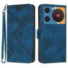 For ZTE nubia Music Line Pattern Skin Feel Leather Phone Case(Royal Blue) - 1