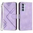 For ZTE nubia S 5G A403ZT Line Pattern Skin Feel Leather Phone Case(Light Purple) - 1