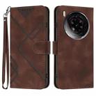 For ZTE nubia Z50S Pro Line Pattern Skin Feel Leather Phone Case(Coffee) - 1