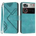 For ZTE nubia Z60 Ultra Line Pattern Skin Feel Leather Phone Case(Light Blue) - 1