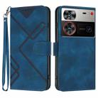 For ZTE nubia Z60 Ultra Line Pattern Skin Feel Leather Phone Case(Royal Blue) - 1