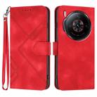 For ZTE nubia Z60S Pro Line Pattern Skin Feel Leather Phone Case(Red) - 1