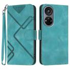 For ZTE Voyage 40 Line Pattern Skin Feel Leather Phone Case(Light Blue) - 1
