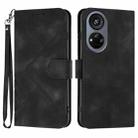 For ZTE Voyage 40 Line Pattern Skin Feel Leather Phone Case(Black) - 1