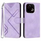 For ZTE Blade A35e 4G Line Pattern Skin Feel Leather Phone Case(Light Purple) - 1