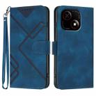 For ZTE Blade A35e 4G Line Pattern Skin Feel Leather Phone Case(Royal Blue) - 1