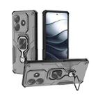 For Redmi Note 14 5G Metal Kickstand TPU Hybrid PC Phone Case(Black) - 1