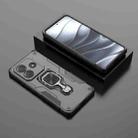 For Redmi Note 14 5G Metal Kickstand TPU Hybrid PC Phone Case(Black) - 2