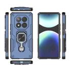 For Redmi Note 14 Pro 5G Metal Kickstand TPU Hybrid PC Phone Case(Blue) - 3