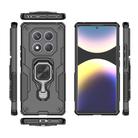 For Redmi Note 14 Pro 4G Metal Kickstand TPU Hybrid PC Phone Case(Black) - 3