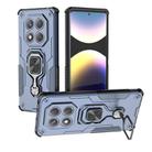 For Redmi Note 14 Pro 4G Metal Kickstand TPU Hybrid PC Phone Case(Blue) - 1