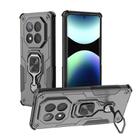 For Redmi Note 14 Pro+ 5G Metal Kickstand TPU Hybrid PC Phone Case(Black) - 1