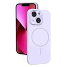 For iPhone 13 Thin Circle MagSafe Fine Hole Liquid Silicone Phone Case(Purple) - 1