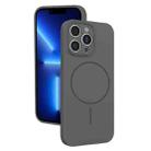 For iPhone 13 Pro Thin Circle MagSafe Fine Hole Liquid Silicone Phone Case(Dark Grey) - 1