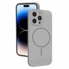 For iPhone 14 Pro Max Thin Circle MagSafe Fine Hole Liquid Silicone Phone Case(Titanium Grey) - 1