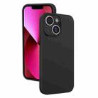 For iPhone 13 Fine Hole Liquid Silicone Phone Case(Black) - 1