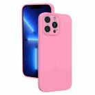 For iPhone 13 Pro Fine Hole Liquid Silicone Phone Case(Rose Pink) - 1