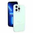 For iPhone 13 Pro Fine Hole Liquid Silicone Phone Case(Mint Green) - 1