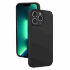 For iPhone 13 Pro Max Fine Hole Liquid Silicone Phone Case(Black) - 1