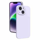 For iPhone 14 Fine Hole Liquid Silicone Phone Case(Purple) - 1