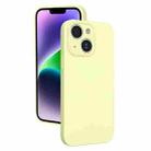 For iPhone 14 Fine Hole Liquid Silicone Phone Case(Yellow) - 1
