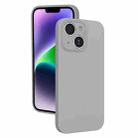 For iPhone 14 Fine Hole Liquid Silicone Phone Case(Titanium Grey) - 1
