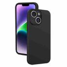 For iPhone 14 Fine Hole Liquid Silicone Phone Case(Black) - 1