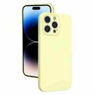 For iPhone 14 Pro Fine Hole Liquid Silicone Phone Case(Yellow) - 1