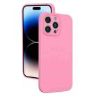 For iPhone 14 Pro Fine Hole Liquid Silicone Phone Case(Rose Pink) - 1