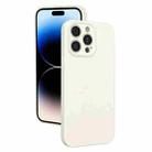 For iPhone 14 Pro Fine Hole Liquid Silicone Phone Case(White) - 1