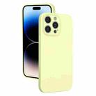 For iPhone 14 Pro Max Fine Hole Liquid Silicone Phone Case(Yellow) - 1