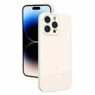 For iPhone 14 Pro Max Fine Hole Liquid Silicone Phone Case(White) - 1