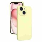 For iPhone 15 Fine Hole Liquid Silicone Phone Case(Yellow) - 1