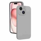 For iPhone 15 Fine Hole Liquid Silicone Phone Case(Titanium Grey) - 1