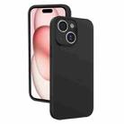 For iPhone 15 Fine Hole Liquid Silicone Phone Case(Black) - 1
